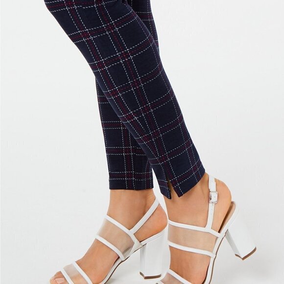 L327 Hue Windowpane Cropped Skimmer Leggings - Picture 3 of 3